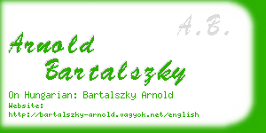 arnold bartalszky business card